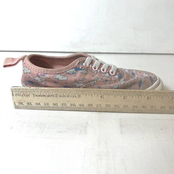 Vans Classic Kids Little Girls 9 Pink Rainbow/Cloud Low Top Slip On Canvas Shoes - Picture 9 of 10